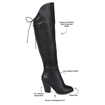 Journee Collection Womens Spritz-p Stacked Heel Over The Knee Boots 9 Journee Collection Womens Spritz-p Stacked Heel Over The Knee Boots - Image 7