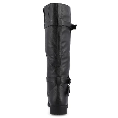 Journee Collection Womens Bite Stacked Heel Riding Boots 4 Journee Collection Womens Bite Stacked Heel Riding Boots - Image 2