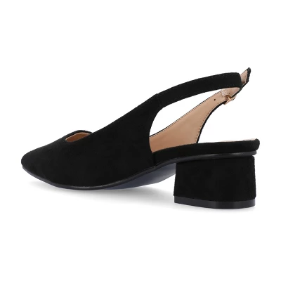 Journee Collection Womens Sylvia Sling Back Covered Block Heel Pumps 8 Journee Collection Womens Sylvia Sling Back Covered Block Heel Pumps - Image 6