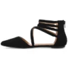 Journee Collection Womens Marlee Tru Comfort Foam Back Heel Zip Pointed Toe Cage Flats