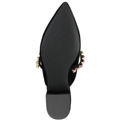 Journee Collection Womens Jewel Mules Pointed Toe Slip On Flats 6 Journee Collection Womens Jewel Mules Pointed Toe Slip On Flats - Image 4