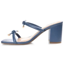 Journee Collection Womens Jessa Tru Comfort Foam Open Square Toe Block Heel Sandals Blue 11