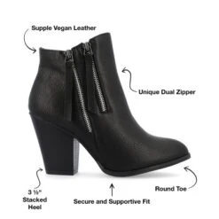 Journee Collection Womens Vally Inside Zip Stacked Heel Booties -Journee Collection GUEST dfaad3bb 6b16 488a b6c4 bec41bf19c35