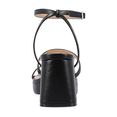 Journee Collection Womens Samilee Metallic Vegan Leather Platform Sandals 4 Journee Collection Womens Samilee Metallic Vegan Leather Platform Sandals - Image 2