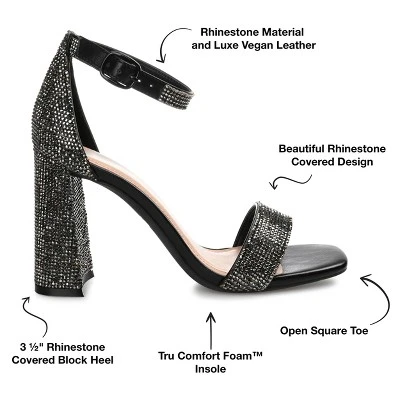 Journee Collection Womens Idda Tru Comfort Foam Rhinestone Detail Block Heel Sandals 9 Journee Collection Womens Idda Tru Comfort Foam Rhinestone Detail Block Heel Sandals - Image 7