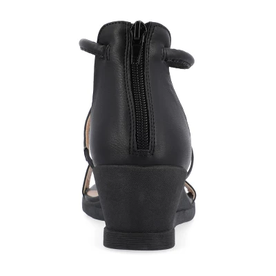 Journee Collection Womens Trayle Wedge Back Heel Zip Sandals 4 Journee Collection Womens Trayle Wedge Back Heel Zip Sandals - Image 2