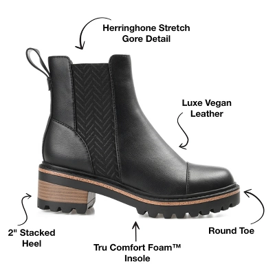 Journee Collection Womens Mirette Tru Comfort Foam Pull On Stacked Heel Booties 9 Journee Collection Womens Mirette Tru Comfort Foam Pull On Stacked Heel Booties - Image 7