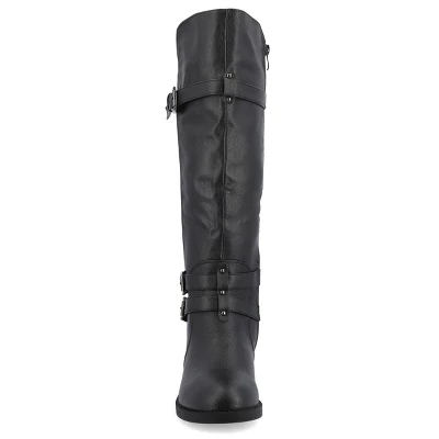 Journee Collection Womens Bite Stacked Heel Riding Boots 7 Journee Collection Womens Bite Stacked Heel Riding Boots - Image 5