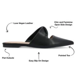 Journee Collection Womens Enniss Open Side Pointed Toe Mule Flats -Journee Collection GUEST edbdb3f0 d37a 494f 890e 793e2a79e02d
