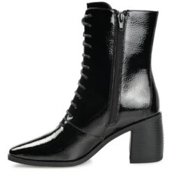 Journee Collection Womens Covva Tru Comfort Foam Inside Zip Stacked Heel Booties