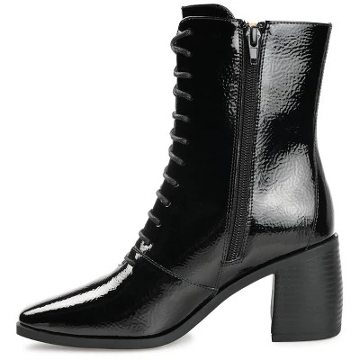 Journee Collection Womens Covva Tru Comfort Foam Inside Zip Stacked Heel Booties 3 Journee Collection Womens Covva Tru Comfort Foam Inside Zip Stacked Heel Booties