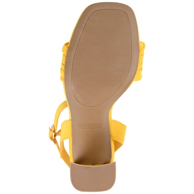 Journee Collection Womens Skiler Tru Comfort Foam Open Square Toe Block Heel Sandals Yellow 6.5 6 Journee Collection Womens Skiler Tru Comfort Foam Open Square Toe Block Heel Sandals Yellow 6.5 - Image 4