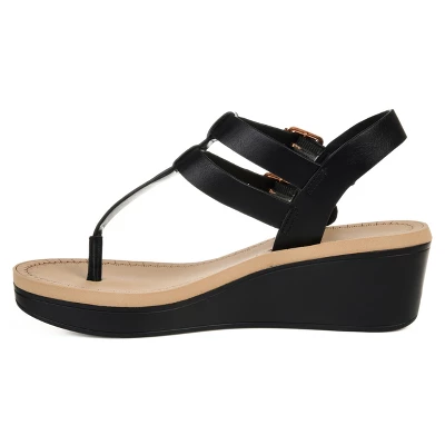 Journee Collection Womens Bianca Tru Comfort Foam Wedge Heel Buckle Sandals 3 Journee Collection Womens Bianca Tru Comfort Foam Wedge Heel Buckle Sandals