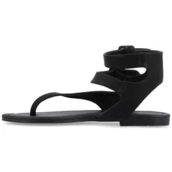 Journee Collection Womens Kyle Ankle Wrap Low Block Heel Sandals
