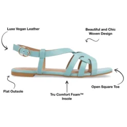 Journee Collection Womens Alorra Tru Comfort Foam Buckle Flat Sandals -Journee Collection GUEST fb547d6d 5fcd 4c39 be38 e6b08a919447