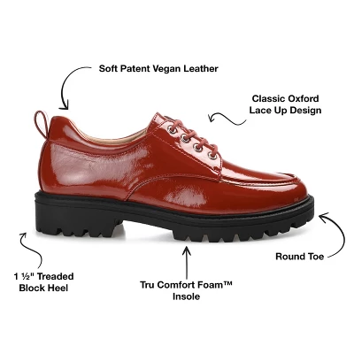 Journee Collection Womens Zina Oxford Almond Toe Lace-up Flats 9 Journee Collection Womens Zina Oxford Almond Toe Lace-up Flats - Image 7