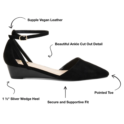 Journee Collection Womens Arkie Buckle Pointed Toe Sliver Wedge 9 Journee Collection Womens Arkie Buckle Pointed Toe Sliver Wedge - Image 7