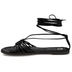 Journee Collection Womens Jess Ankle Wrap Low Block Heel Sandals