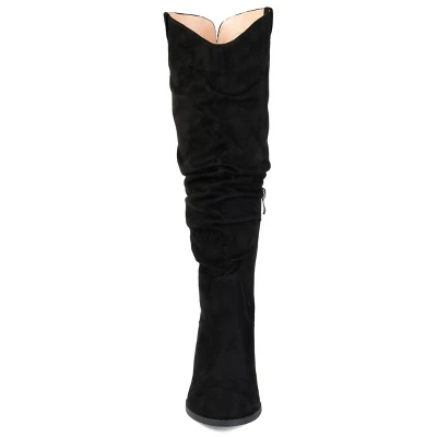 Journee Collection Womens Aneil Wide Calf Stacked Heel Knee High Boots 7 Journee Collection Womens Aneil Wide Calf Stacked Heel Knee High Boots - Image 5