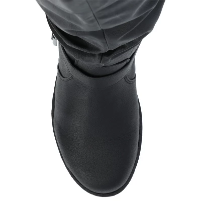 Journee Collection Womens Stormy Stacked Heel Riding Boots 5 Journee Collection Womens Stormy Stacked Heel Riding Boots - Image 3